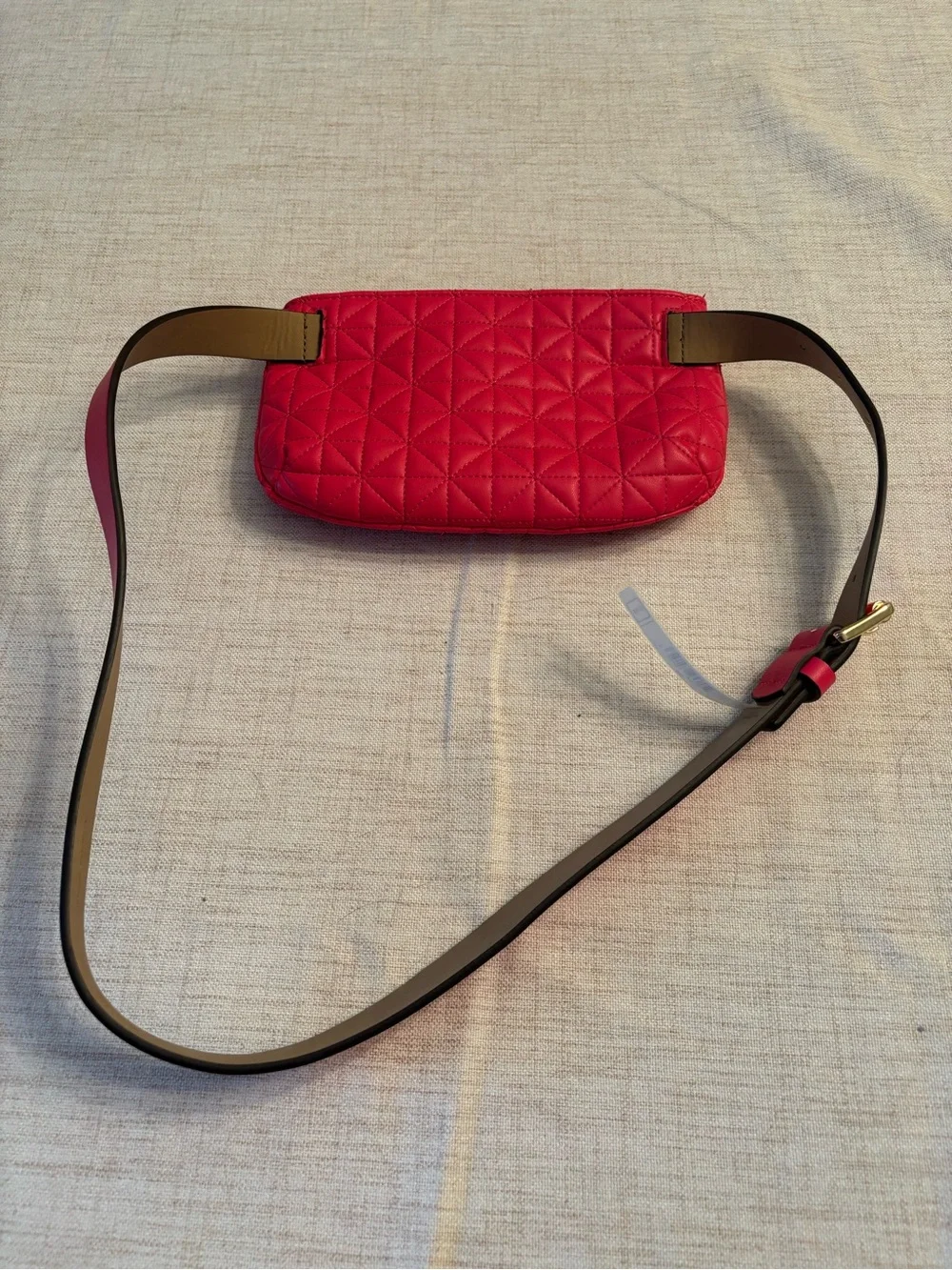 Michael Kors Quilted Red Studded Belt Bag L/XL NWT